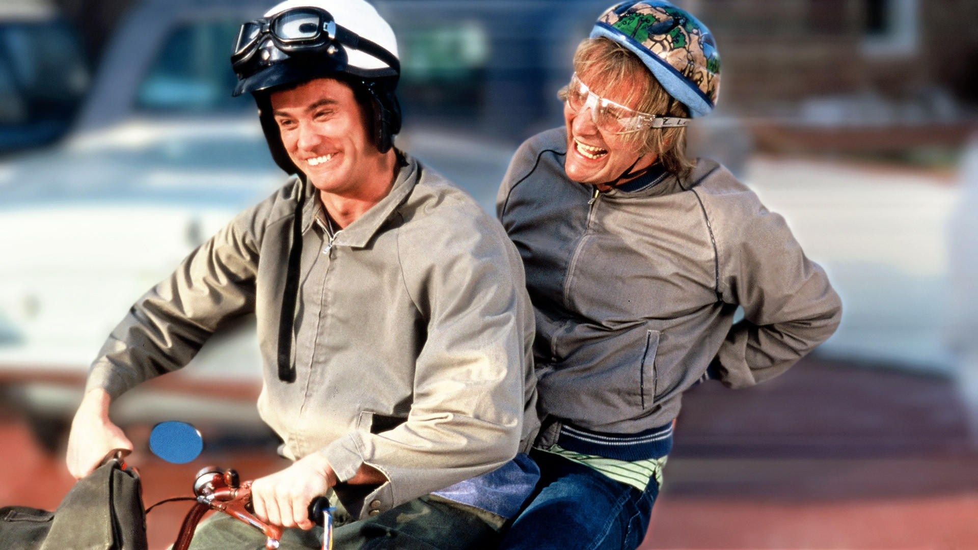 Jim Carrey and Jeff Daniels play the titular roles in "Dumb and Dumber".
